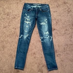 Womens American eagle distressed jeggings
